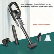 Portable Wireless Handheld Vacuum Cleaner, Car Vacuum Cleaner. Suitable For Home And Car Use - Comes With 3 Brush Heads. USB Rechargeable (With 1800mAh Lithium Battery). 6000kPa Suction Power, Detachable Dust Cup. - Green - View 11