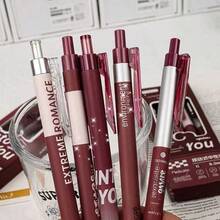 Retro High Cost-Effective Bordeaux Red 0.5mm Ballpoint Pen, Back To School Season, Stationery, Campus Style, Supplies, Personalized Gift, Cool Decoration, Art Supplies, School Supplies, Pen