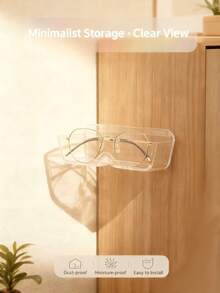 1PC Punch-Free Drilling-Free Wall-Mounted Glasses Storage Rack - Pressure-Resistant Sunglasses Display Rack, Jewelry Sundries Storage Organizer For Prescription Glasses/Sunglasses, Suitable For Bedroom Bathroom Bedside Dressing Table, Christmas Decorations & Christmas Gifts - 無色 - 查看 2