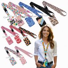 Heart Shape Print Keychain Ribbon Lanyards For Keys ID Card Collectors Phone Straps Rope Students Badge Holder New - Multicolor - View 7