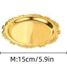 1pc/4pcs Set Gold/Silver Trays, Beautifully Carved Edges And Glossy Gold Finish, Rust-Resistant And Scratch-Resistant, Long-Lasting Shine, Durable, Ideal For Serving Desserts, Fruits, Snacks, Elevating Dining Table Decor, Afternoon Tea Or Wedding Settings, Also Suitable For Jewelry, Cosmetics And Small Items Storage, Vanity Organizer Or Decorative Accents, Suitable For Outdoor Gatherings. - Multicolor - View 11