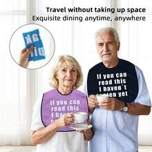 2 pièces Bavoirs pour adultes, essentiels pour les repas, faciles à porter et à réutiliser, décorés de lettres anglaises, conviennent aux restaurants, aux rassemblements et à un usage domestique, un cadeau amusant et chaleureux, parfait pour le mari, la femme, les grands-parents, la mère et le père