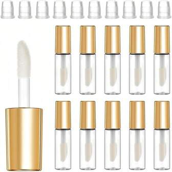 10pcs 1.2Ml Clear Mini Lip Gloss Tube Refillable Empty Lip Balm Gloss Containers Bottles Transparent Mini Lipstick Containers For Women DIY Makeup