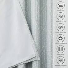 Beige And Black% Blackout Geometric Pattern Curtains, 52 Inch Wide 96 Inches Long 2 Panels, Thermal Insulated Noise Reducing Anti-Rust Grommet Drapes Bedroom Living Room,, Modern Style, Energy-Efficient - Grayish White - View 5
