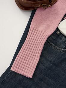 Women's Casual Cute Short Zip-Up Hooded Fitted Knit Cardigan, Long Sleeve Daily Commute Versatile Knit Jacket, Autumn/Winter Streetwear Y2K Style, Christmas/Thanksgiving/New Year Gift - Pink - View 7