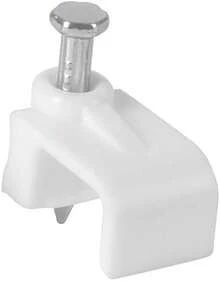Volteck GPL-10B, 20 Grapas para cable plano, Blancas - 19 mm - Ver 6