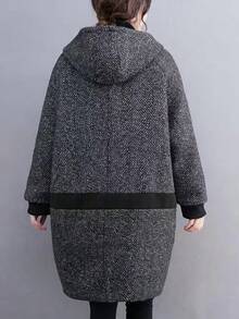 Plus Size Coats - Xám - Xem 3