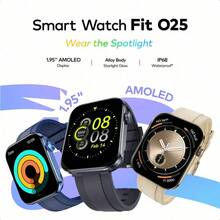 itel ISW-O25 Smartwatch, 1.952-Inch AMOLED Display, Triple-Fold Metal Bezel, Stainless Steel Crown, IP68 Water Resistance, 300mAh Long-Lasting Battery - Black - View 4