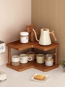 1pc Corner Wooden Desktop Storage Rack, Multi-Layer Storage Rack, Cosmetics Storage Rack Desktop Storage Space, Multi-Layer Can Be Superimposed, Suitable For Kitchen, Living Room, Bedroom - 彩色 - 查看 7