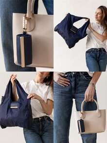 Keychain Transforms Into Foldable Lightweight Pouch! Available In Coffee Brown, Black, Khaki, Army Green, Versatile Commuter Bag - Multicolor - View 4