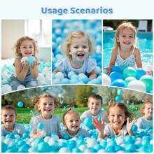 100pcs Ball Pit Balls For Baby And Toddler Phthalate Free Crush Proof Plastic - Multicolored Pit Balls In Reusable Play Toys For Kids With Storage Bag - White, Blue, Green - Stars and Balls - View 5