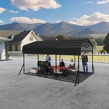 Garages, Canopies, & Carports - Black-10*15FT - View 10