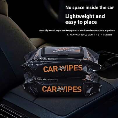 80/15pcs Car Interior Cleaning Wet Wipes - For Leather Cleaning & Care, Stain Removal, No Residue, Car Cleaning Wipes