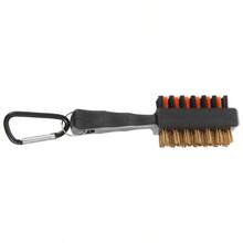 高尔夫球杆清洁刷，短款双面刷，带登山扣，实用尼龙羊毛材质 - 彩色 - 查看 5