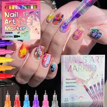 12/24pcs Fine Tip Nail Art Markers, 12/24 Colors Nail Art Pen Set, 0.5mm Tip Marker Pens. Doodle Pens Suitable For Abstract Lines, Floral Patterns, Vibrant Colors - DIY Nail Art Tools, Professional Nail Art Supplies, Smooth Application, Suitable For Home Manicure And Nail Salons, Perfect Gift For Women