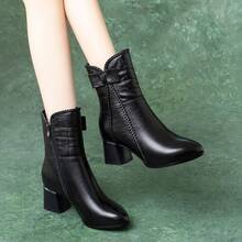 Women Mid-Calf Boots - Black Single-layer Upgraded Version - View 6