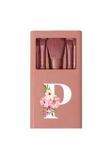 Portable Makeup Brush Set With Mirror, Soft And Fluffy, Pink Floral Letter Pattern, Boxed Makeup Brush Set, Multi-Functional Makeup Brush Set, Makeup Brush Box With Mirror, Mini Multi-Functional Makeup Pen, Foundation Brush, Eyeshadow Brush, Beginner Makeup Tools - Multicolor - View 15