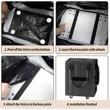 Rolling Grocery Shopping Tote - Portable Large Capacity Wheel Bag For Market & Travel, Duffle Bag For Travel With Wheels, Bag With Wheels, Grocery Shopping Cart, Casual Design, Sturdy Construction, Reinforced Handles, Frequent Travelers, Home Shopper - 黑色 - 查看 5