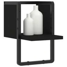 Wall Shelf With Bar Black 20x25x30 Cm - Black - View 4