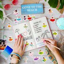 50pcs Dance Graffiti Stickers, Ballet Theme Stickers, Suitable For Birthday Party Decoration, Luggage, Skateboard, Phone Case, Etc., Vinyl Waterproof Stickers, Beautiful And Practical, Suitable For Teenagers And Adults, Also Decoration Material For Vision Board. - Multicolor - View 6
