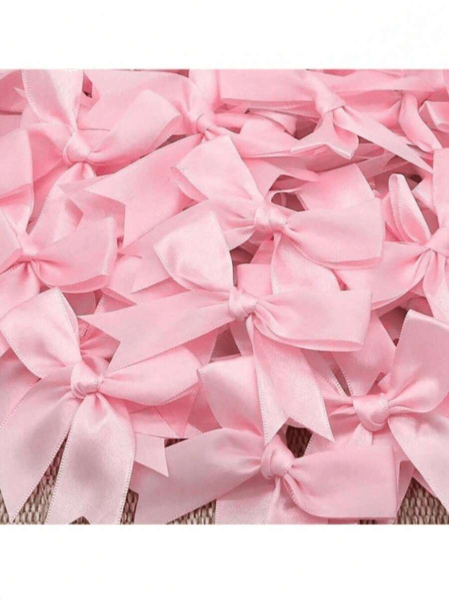 10/50 Stücke große Stoffschleifenbögen Handwerkskunst, Satinschleifenbögen, Geschenkverpackung, Weihnachtsparty Dekoration, gemischte Farben, süße Bögen zum Verpacken, geeignet für Süßigkeiten, Kuchen, Popcorn, Geschenkversiegelung