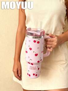 1 cốc có quai dung tích lớn Sweet Cherry 40oz-14oz, cốc cách nhiệt, cốc du lịch, cốc cách nhiệt chân không bằng thép không gỉ, thích hợp cho du lịch, trường học, văn phòng, ngoài trời, phòng tập thể dục, gia đình, quà tặng ngày lễ, quà tặng sinh nhật, quà tặng ngày lễ tình nhân, quà tặng tốt nghiệp (bao gồm ống hút, giữ nóng 6 giờ, giữ lạnh 12 giờ) - Nhiều màu - Xem 13