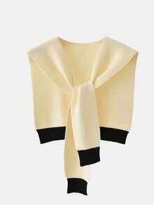 1 pieza Chal de mujer tejido con hilo de núcleo, cárdigan envolvente de unicolor, bufanda ligera de verano para atar al cuello