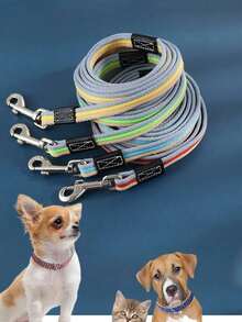 1条加长加厚宠物狗牵引绳，适用于小型、中型和大型户外犬，多功能互动式狗牵引绳，也适用于猫狗，可作遛狗绳、专业训练绳、家用狗绳、猫绳、狗绳、宠物用品牵引绳。 - 彩色 - 查看 2