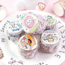 1张卡通环绕日式软可爱纸拼贴胶带DIY手账贴纸材料装饰棒卡通日式，学生礼物，奖励礼物，超可爱高档礼物送朋友，情人节礼物，广告礼品，情侣款，高档礼物[随机款] - 彩色 - 查看 4