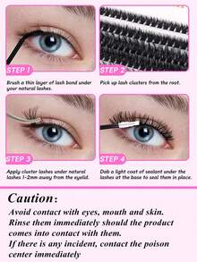 [A Complete Set Of Tools]All The Tools Needed From Wearing To Removing Are Included In The Set, Eyelash Glue Does Not Need To Wait, It Can Be Applied To The Eyes In 0 Seconds, And Lasts For Up To 48 Hours, And The Sealing Layer Can Increase The Duration Of Eyelashes To 72 Hours , The Eyelashes Can Be Easily Removed Within 30 Seconds Without Damaging The Eyes, Allowing You To Easily Obtain A Salon-Level Grafting Experience At Home. - Multicolor - View 9