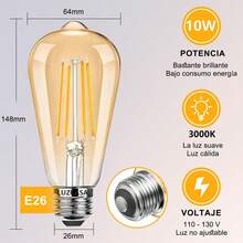 LUCASA LUZCASA 3 Pcs Vintage Spotlight Retro Edison LED Bulb Warm Light 4w - 4W - View 2