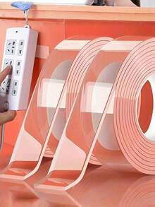 1/2/3/5m Super Strong Double-Sided Transparent Tape, Waterproof And Reusable, Suitable For Kitchen And Bathroom Items