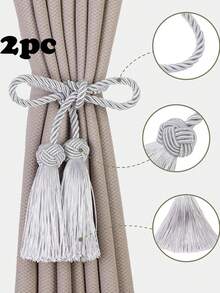 1pc/2pcs/4pcs Polyester Tassel Curtain Tie Backs, Available In Multiple Colors, Suitable For Curtain Fixing - Multicolor - View 16