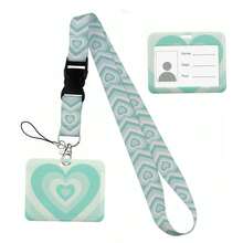 Heart Shape Print Keychain Ribbon Lanyards For Keys ID Card Collectors Phone Straps Rope Students Badge Holder New - Multicolor - View 50