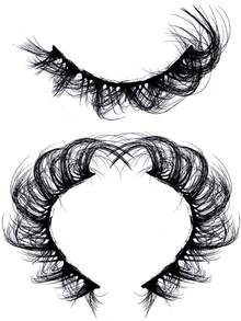 10Pairs Manga Lashes Faux Mink Eyelashes Cat Eye Eyelashes Natural Full False Eyelashes Volumized Eyelash Extension Travel Essentials Makeup Tools - 眼尾拉長款 - 查看 9