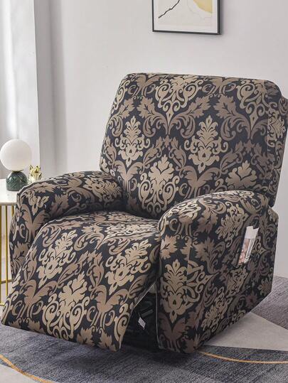 1 Juego de 4/6/8 Piezas de Cubiertas de Sillón/Sofá Estilo Palacio Vintage, Cubiertas de Sillón Reclinable Impresas, Fundas Elásticas para Sofá, Adecuadas para Sala de Estar, Oficina, Decoración del Hogar