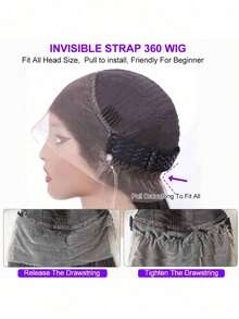 ZHENDEFA 360度全蕾丝前假发,真人发,预拔毛水波纹,360度全蕾丝真人发假发,女士高清湿波纹蕾丝前假发(无需胶水),卷发假发,棕色 - S4 - 查看 11