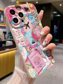 Travel Plane Printed Perforated Matte Minimalist Anti-Drop Phone Case Compatible Compatible With 16/11/16Pro/16Plus/16ProMax/16E/15ProMax/13/14/12/XS/XR/7G/8P, Galaxy S25/S25Plus/S25 Ultra/A16/A36/A26/A56/A50/A12/A32/A52/A72/A51/A21S/A13/A14/S24/S24Plus/S24Ultra/S20/S23/S22/A53/S20FE/S21, Mi 11/12Pro/12/12X/13Pro/14Pro/15Pro/X3Pro, Redmi 10/9/Note9/12C/Note11Pro/Note8Pro/9C/9AFOR-YOUR-BELOVED-PHONE Christmas Gifts Christmas Gifts. Christmas Accessories. 16 Case Funda Para Girlfriend Or Boyfriend S25 Ultra Phone Cases 14 Fall 14 Cases Silicone Phone Case Family Gifts For Women Pink Phone Case Gifts Pink Christmas - 款式1(1件) - 查看 3