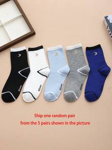 Disney 1 Pair/5 Pairs/10 Pairs Women's Mid-Calf Socks - Socks, Minimalist Crescent Moon Pattern, Couple Mid-Calf Socks, Two-Stripe Sporty Mid-Calf Socks, Versatile Style, Suitable For Daily Wear And As Holiday Gifts - Multicolor - View 11