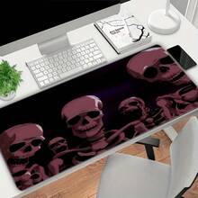 Extra Large Gaming Mouse Pad, Skull Pattern Design, Rubber Base, Rectangular Non-Slip Desk Mat, Precision Edges, Washable, Non-Slip E-Sports Computer Mouse Pad - A - Xem 4