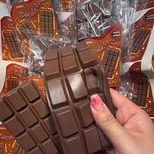 1pc 6.3*2.76 Inch Creative Realistic Slow Rebound Chocolate Stress Relief Toy, Slow Rebound Squeeze Toy With Chocolate Fragrance - Multicolor - View 3