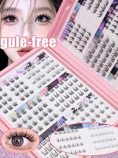 AYRMILLA 272簇5-12毫米混合上下睫毛，12种自然款式假睫毛，高浓密睫毛册，无需胶水，多种尺寸混合假睫毛，佩戴舒适