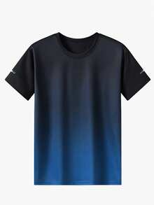 Men's Casual Fashion T-Shirt And Shorts Set, Outdoor Sports Short Sleeve And Shorts Set - Blue - View 2