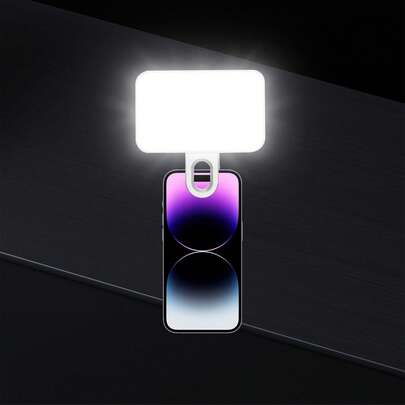 Portable Selfie Fill Light With Clip, Suitable For Phone Camera, Video Conference, 3 Lighting Modes, Rechargeable, Compact, For Laptop/Phone/Tablet/Zoom/Makeup, Ideal For Selfie And Live Streaming, 250mAh