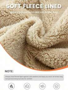 男士加厚羊羔绒连帽套头衫，浅灰色，冬季保暖舒适，带口袋，抓绒面料 - 淺灰色 - 查看 5