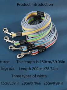 1条加长加厚宠物狗牵引绳，适用于小型、中型和大型户外犬，多功能互动式狗牵引绳，也适用于猫狗，可作遛狗绳、专业训练绳、家用狗绳、猫绳、狗绳、宠物用品牵引绳。 - 彩色 - 查看 8