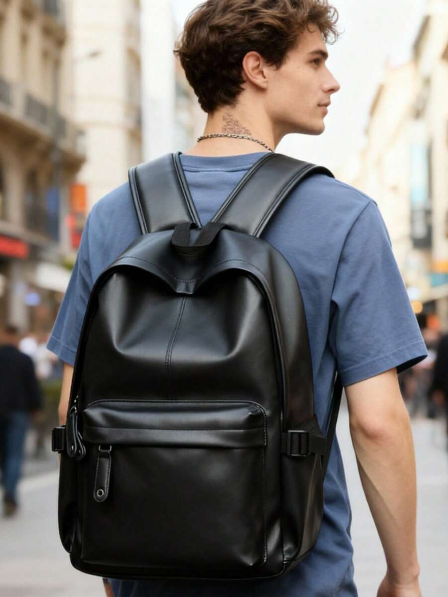 Esta elegante mochila para hombre ofrece gran capacidad y amortiguación, ideal para portátiles de 14 pulgadas. Perfecta para la vuelta al cole, senderismo, viajes y ocasiones de negocios. También es un regalo ideal de cumpleaños o Navidad para niños y amigos. - Negro-a - Ver 1