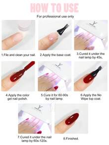 YOKEFELLOW TPO-Free & HEMA-Free 10ml Gel Nail Polish, Light Pink Nails All Seasons Semi Permanent Manicure Nail Gel Polish Soak Off UV LED Nail Art Salon DIY For Women Girls -AB013 - Baby Pink - View 9