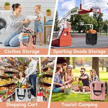 Rolling Grocery Shopping Tote - Portable Large Capacity Wheel Bag For Market & Travel, Duffle Bag For Travel With Wheels, Bag With Wheels, Grocery Shopping Cart, Casual Design, Sturdy Construction, Reinforced Handles, Frequent Travelers, Home Shopper - 粉色 - 查看 8