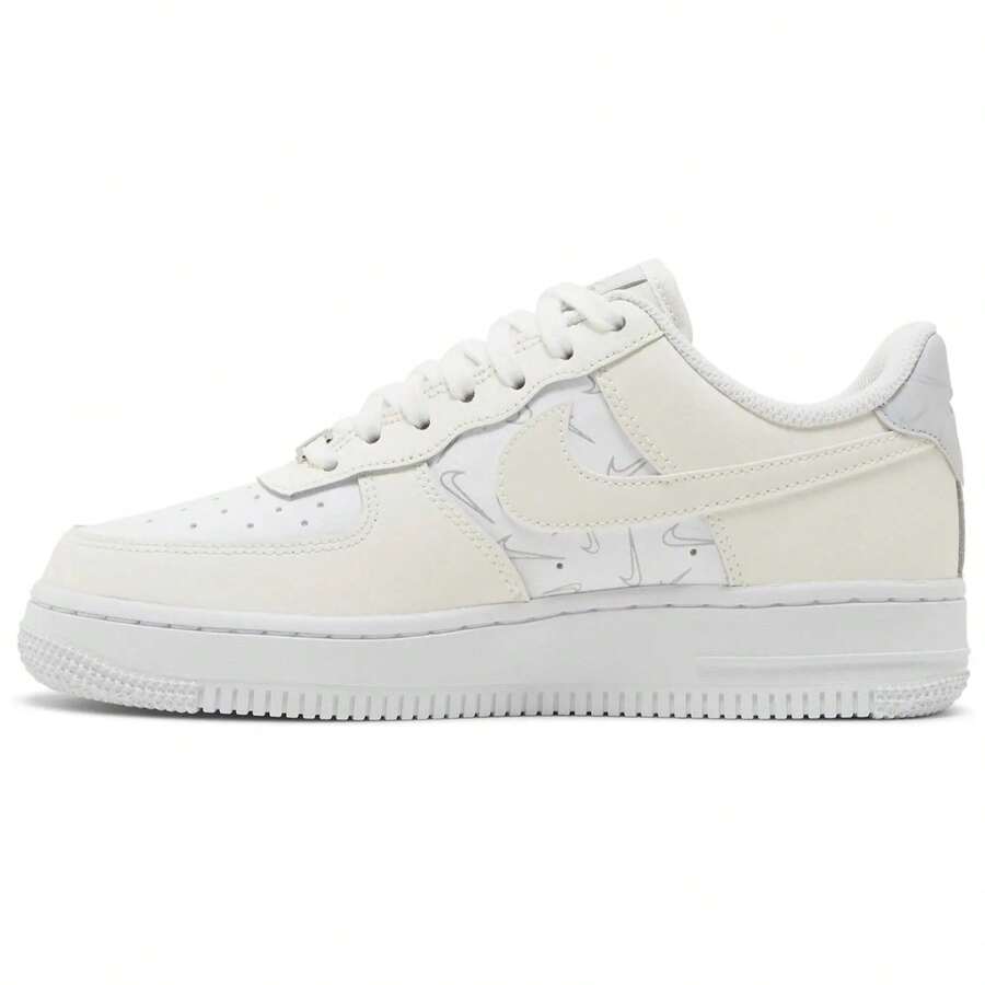 Nike Air Force 1 Low '07 Mini Checks Sail Pure Platinum Women's DR7857-100 Sporty Lace Up Home Outdoor All Seasons | Classic, Comfortable - 香檳色 - 查看 1